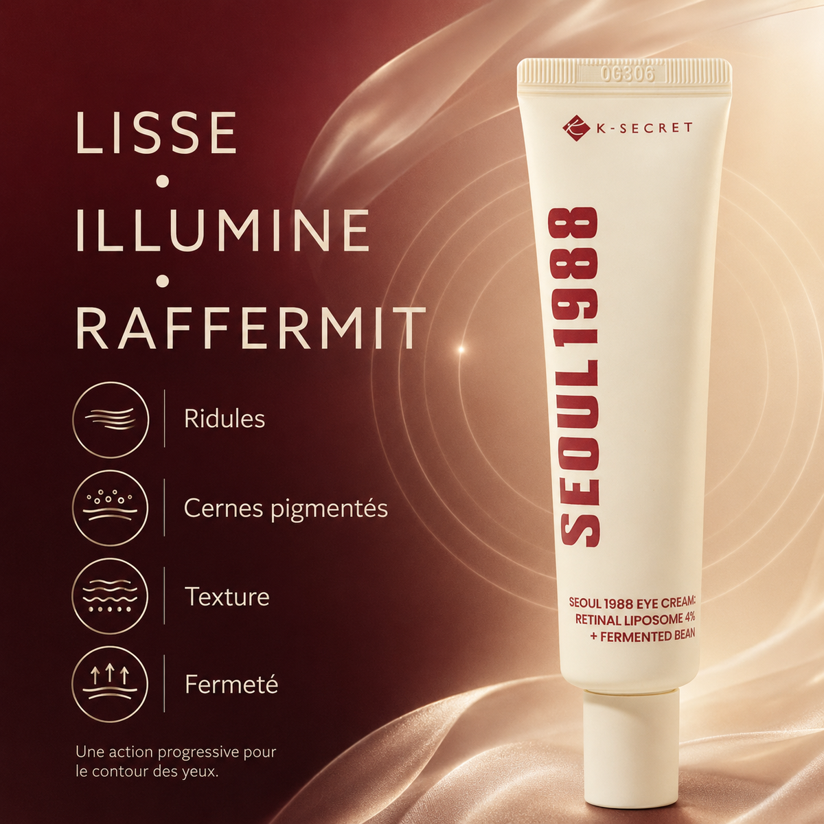 K-SECRET SEOUL 1988 Crème Yeux – Retinal Liposome 4 % & Soja Fermenté, 30 ml