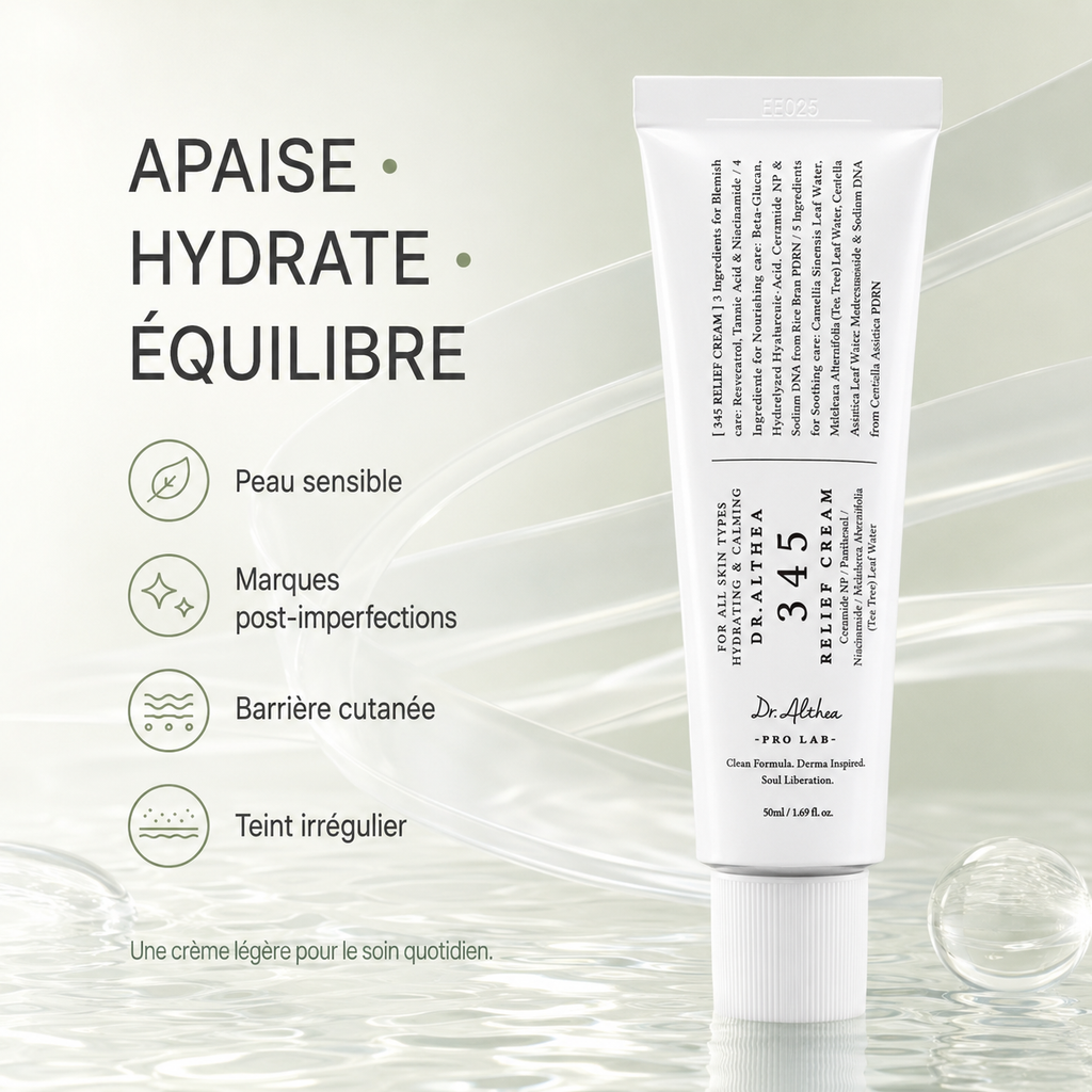 Dr. Althea 345 Relief Cream – Crème Apaisante & Réparatrice de Barrière, 50 ml