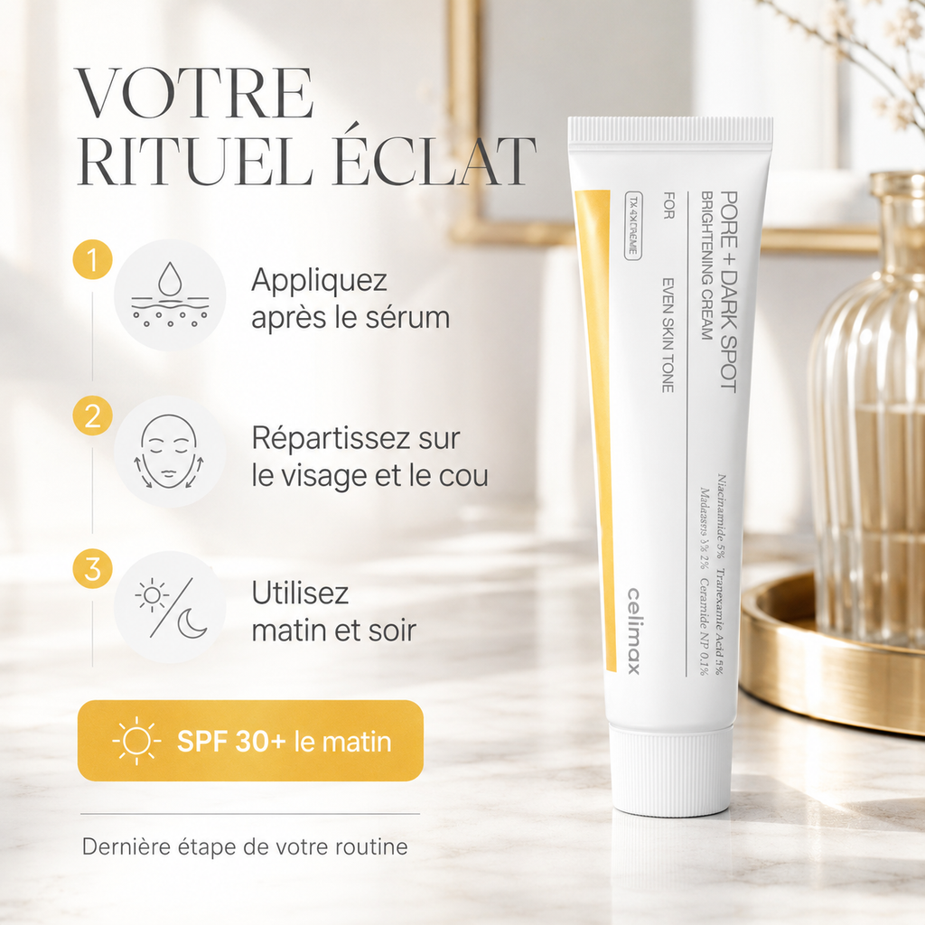 Celimax Crème Anti-Taches & Pores – Niacinamide 5 % + Acide Tranexamique 5 %, 35 ml