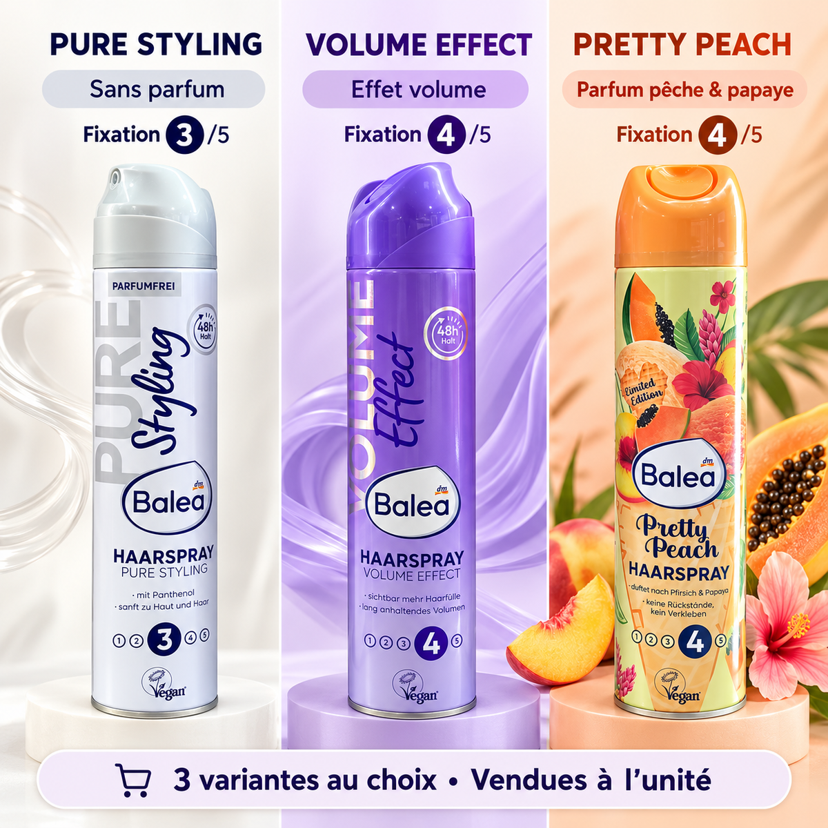 Balea – Laque Fixatrice Cheveux | 3 variantes au choix