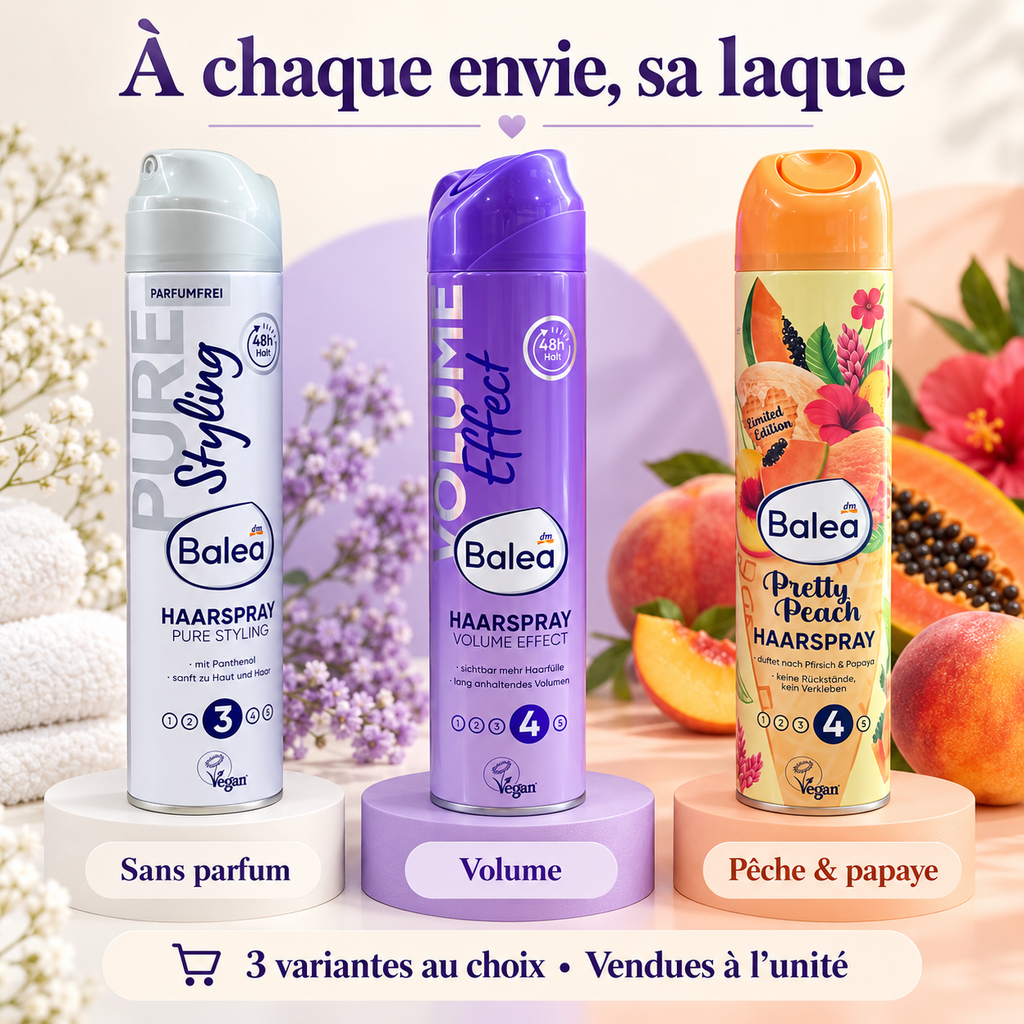 Balea – Laque Fixatrice Cheveux | 3 variantes au choix