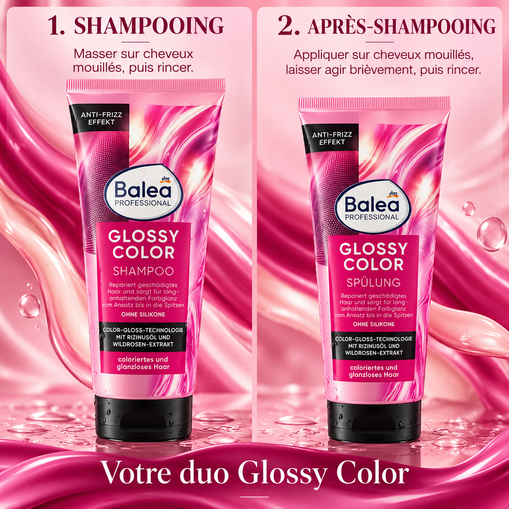Pack Balea Professional Glossy Color – Shampooing 250 ml + Après-shampooing 200 ml