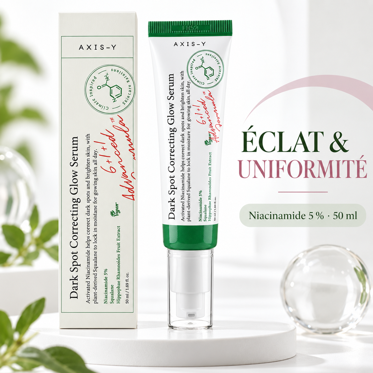 AXIS-Y Dark Spot Correcting Glow Serum – Sérum Éclat à la Niacinamide 5 %, 50 ml