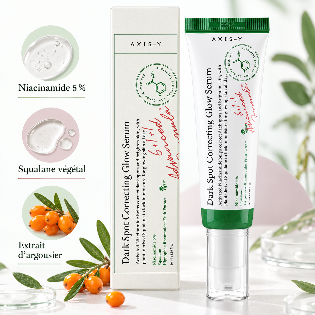 AXIS-Y Dark Spot Correcting Glow Serum – Sérum Éclat à la Niacinamide 5 %, 50 ml