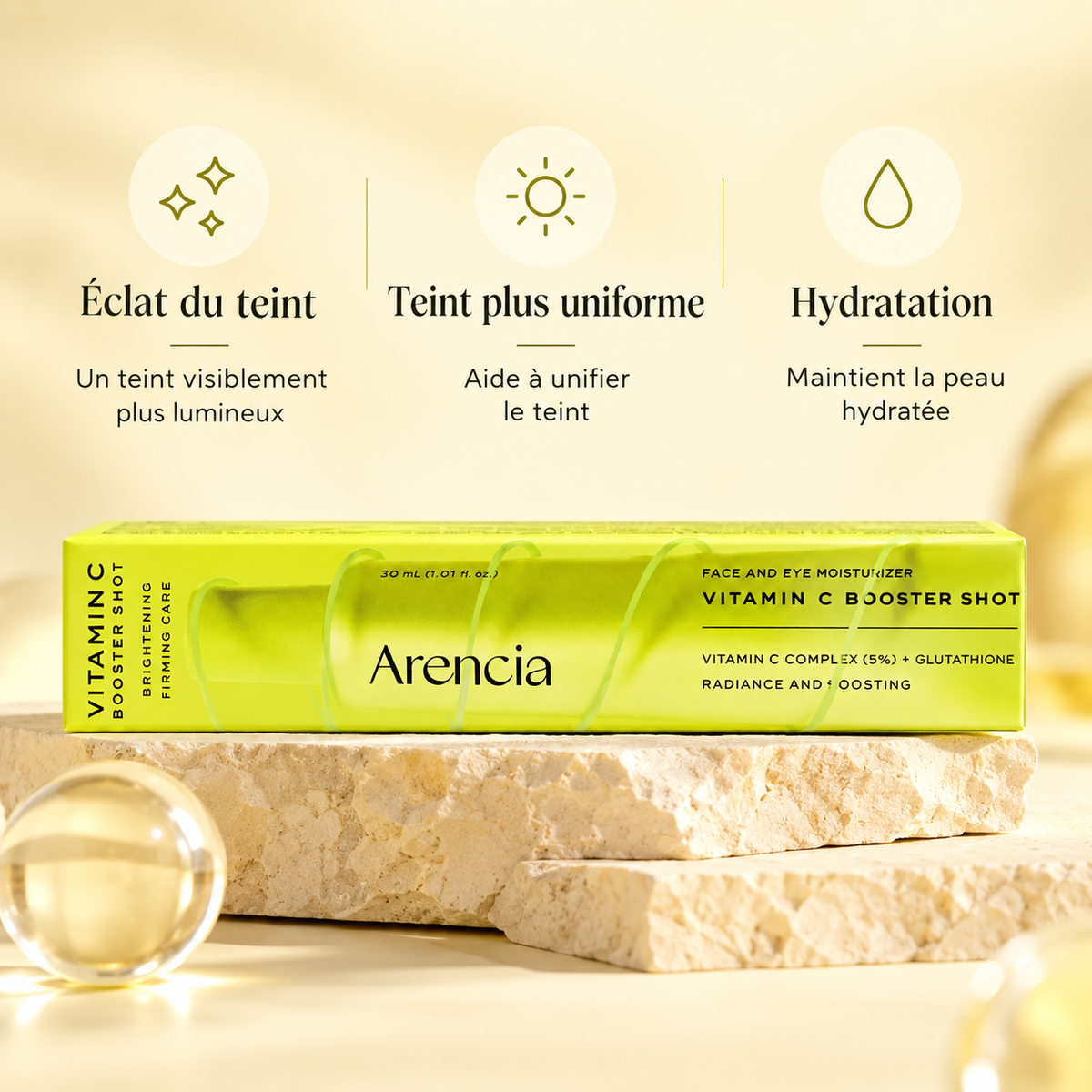 Arencia Vitamin C Booster Shot – Soin éclat à la vitamine C, 30 ml