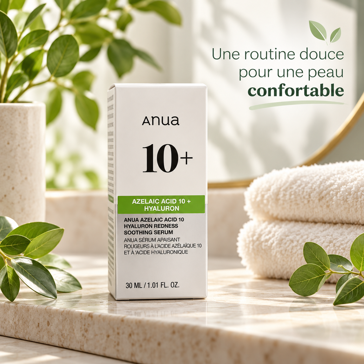Anua Azelaic Acid 10+ Hyaluron – Sérum apaisant anti-rougeurs, 30 ml